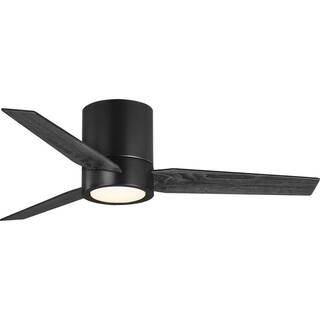 Progress Lighting Braden 44 in. 3-Blade LED Indoor Black Distressed EbonyBlack Blades Mid-Century Modern Ceiling Fan with Remote P250058-031-30