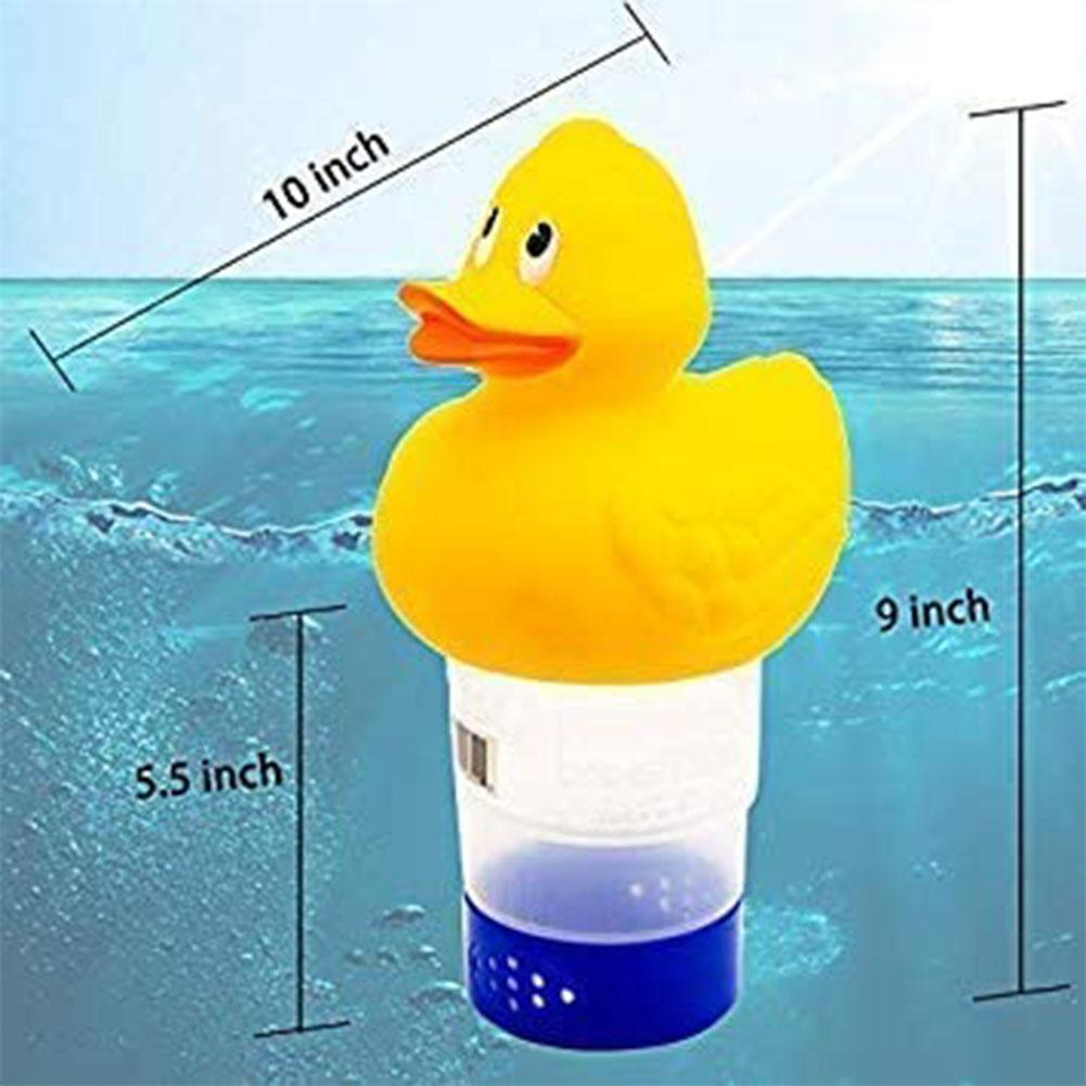 WWD POOL Animal Floating Pool Chlorine Dispenser Fits 3" Tabs Bromine Holder Yellow Duck