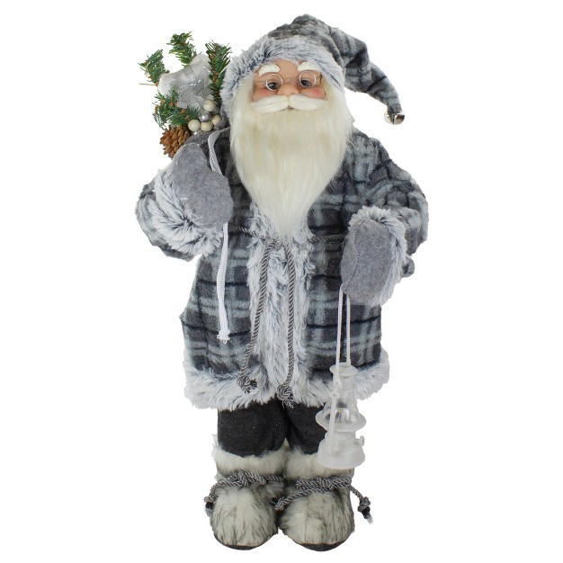 Northlight 2 x27 Standing Santa Christmas Figure Carrying A Lantern