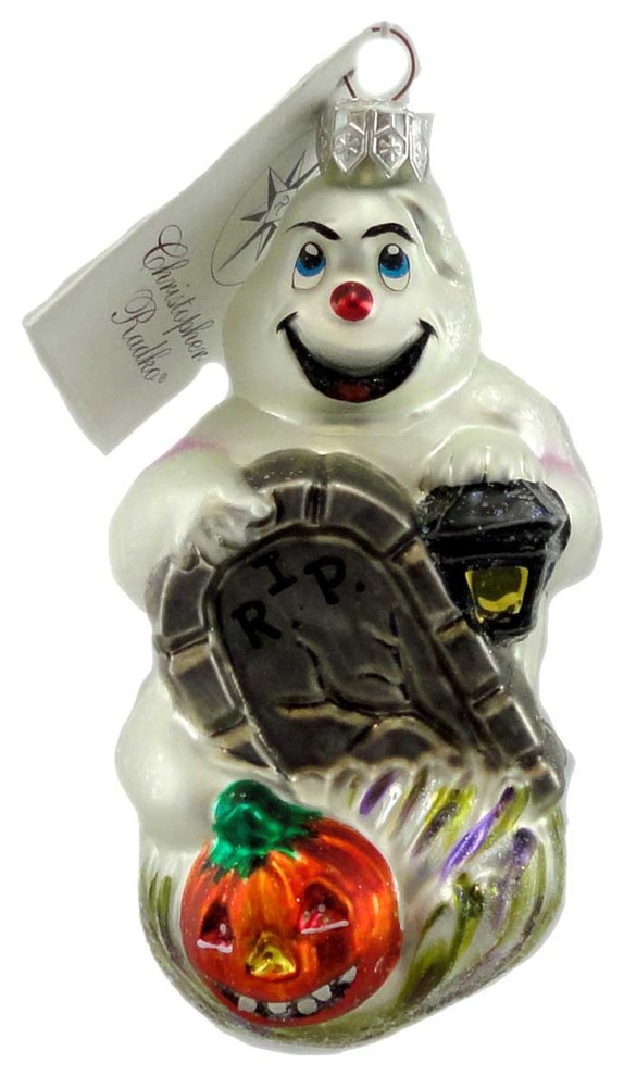 Christopher Radko Fright D  x27Light Blown Glass Ornament Halloween Ghost Grave   Contemporary   Christmas Ornaments   by Story Book Kids Inc  Houzz