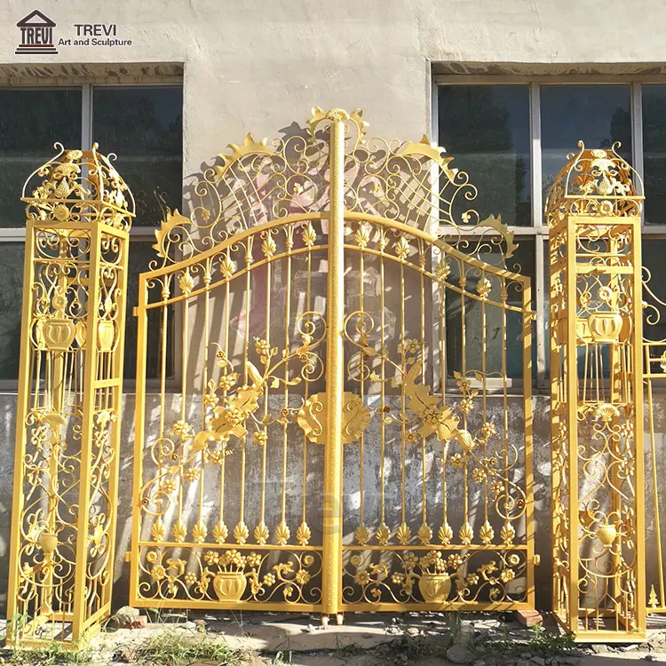 High Quality  Main Door Exterio Wrought Iron Gate Designs Price