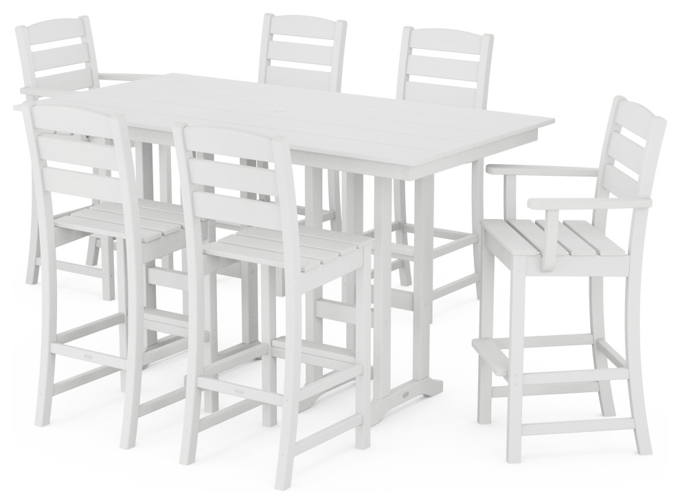 POLYWOOD Lakeside 7 Piece Bar Set   Beach Style   Outdoor Dining Sets   by POLYWOOD  Houzz