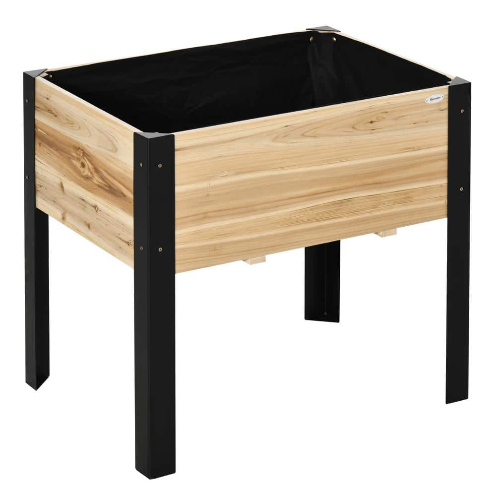 Outsunny 32 in. x 24 in. x 29 in. Wood Raised Garden Bed with Metal Legs 845-531