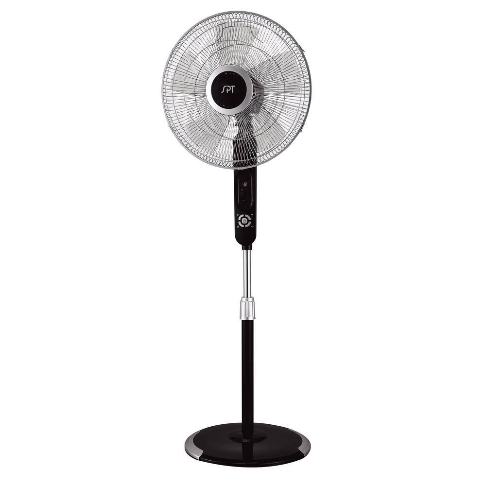 SPT Adjustable-Height 57 in. Oscillating Pedestal Fan with Touch-Stop Sensor SF-16T07A