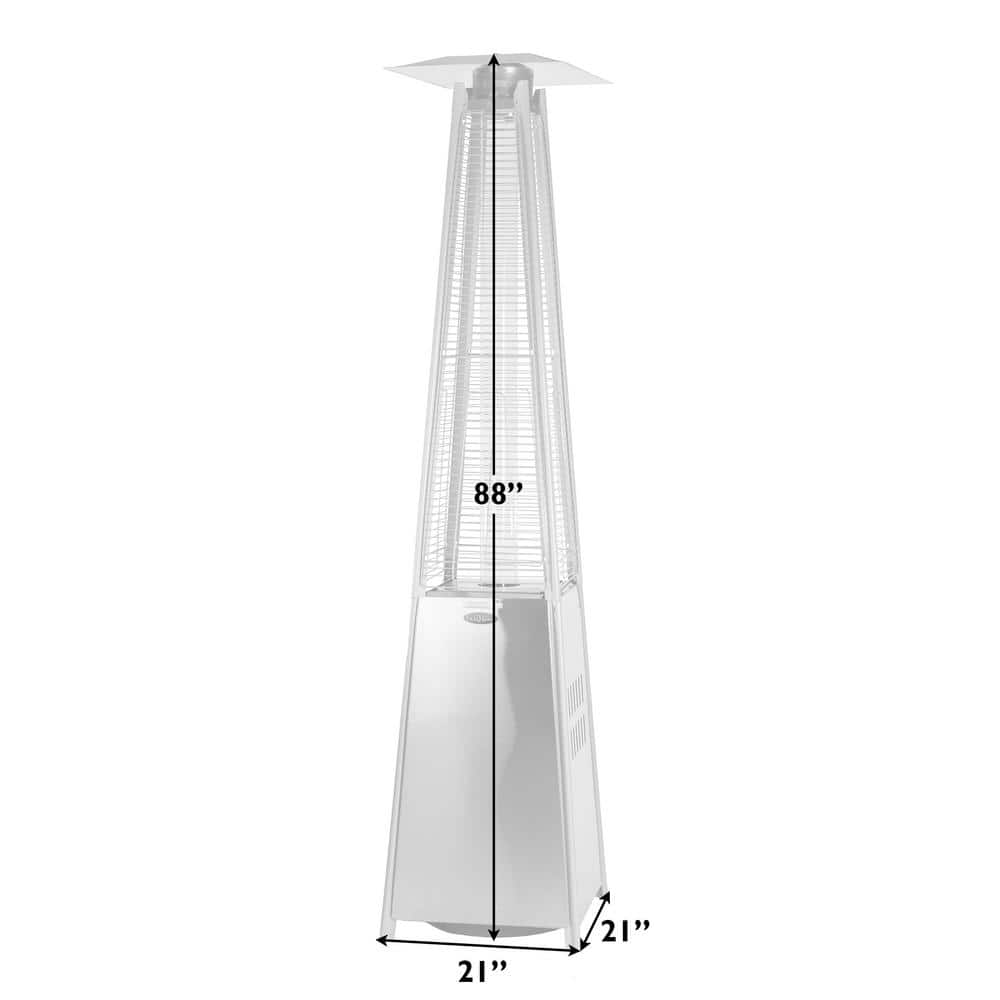 Fire Sense 40,000 BTU Stainless Steel Pyramid Propane Gas Patio Heater 60523