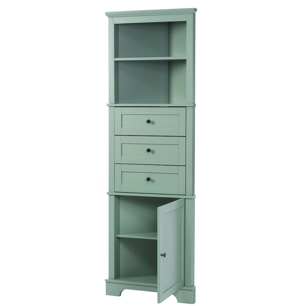 Triangle Storage Corner Cabinet Living Room Decorative Cabinet  Green