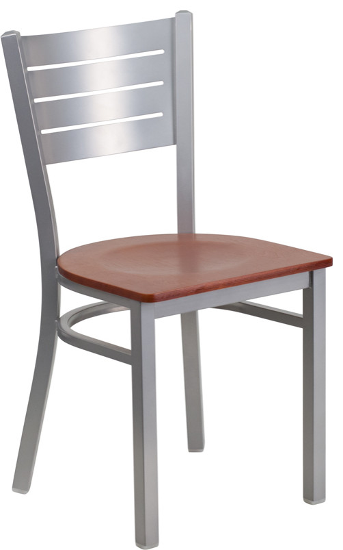 Silver Slat Chair Black Seat   Contemporary   Dining Chairs   by Beyond Design  ampMore  Houzz