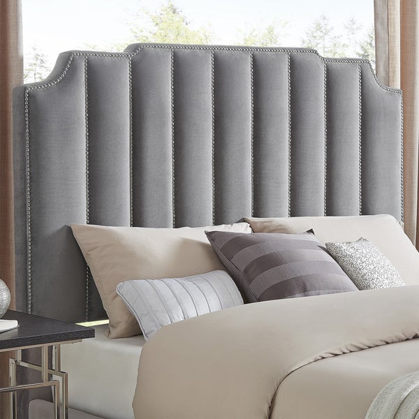 Chareau Velvet Upholstered Nailhead Headboard by iNSPIRE Q Bold - - 14428072