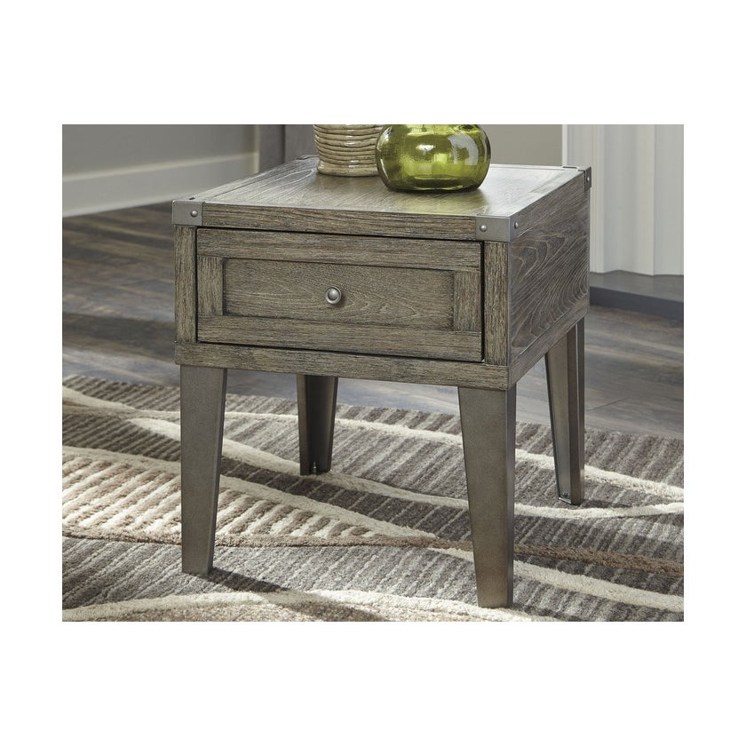 Ashley T904-3 Weathered Finish Chazney Rectangular End Table