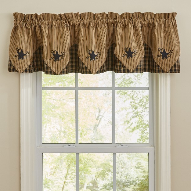 Park Designs Sturbridge Star Embroidered Valance Black 72 x27 x27 l