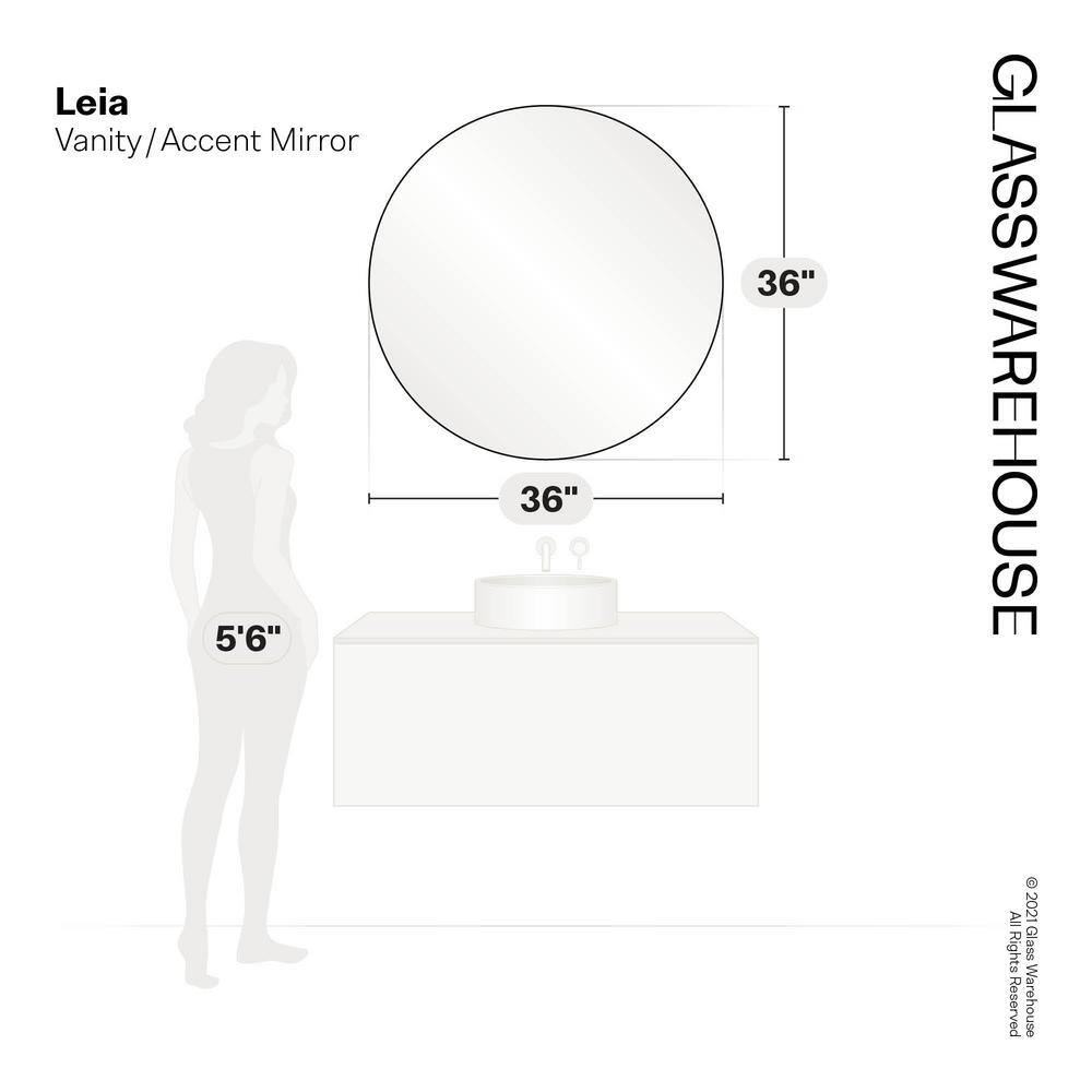 Glass Warehouse 36 in. W x 36 in. H Framed Round Bathroom Vanity Mirror in Black SF-R-36-B