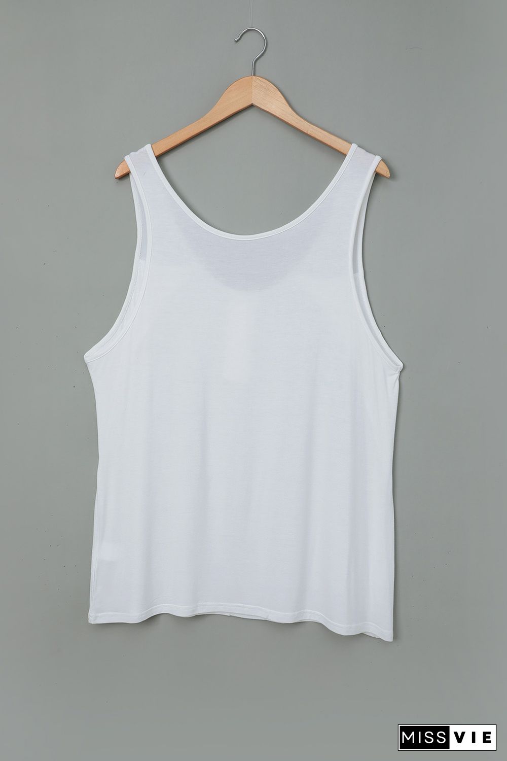 White Button Loose Tank Top