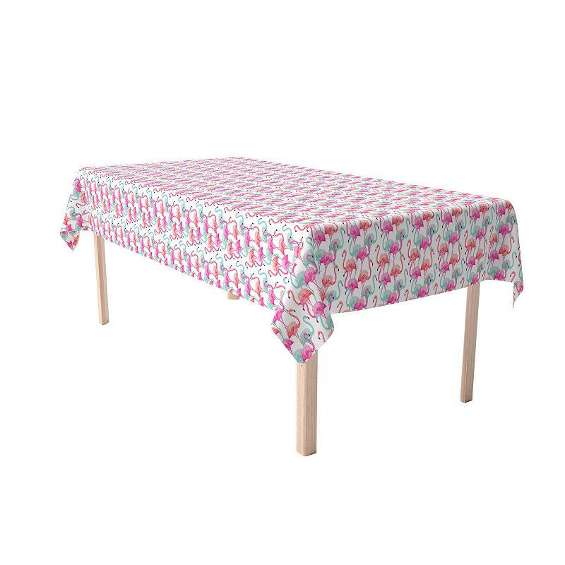 Rectangular Tablecloth， 100% Cotton， 52x104， Flamingo Beach