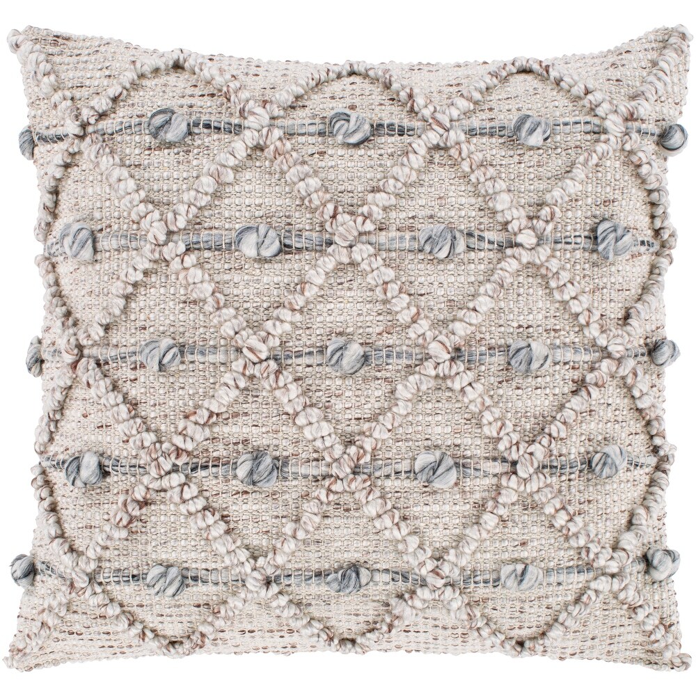 Leslawa Bohemian Textured Diamond Pillow