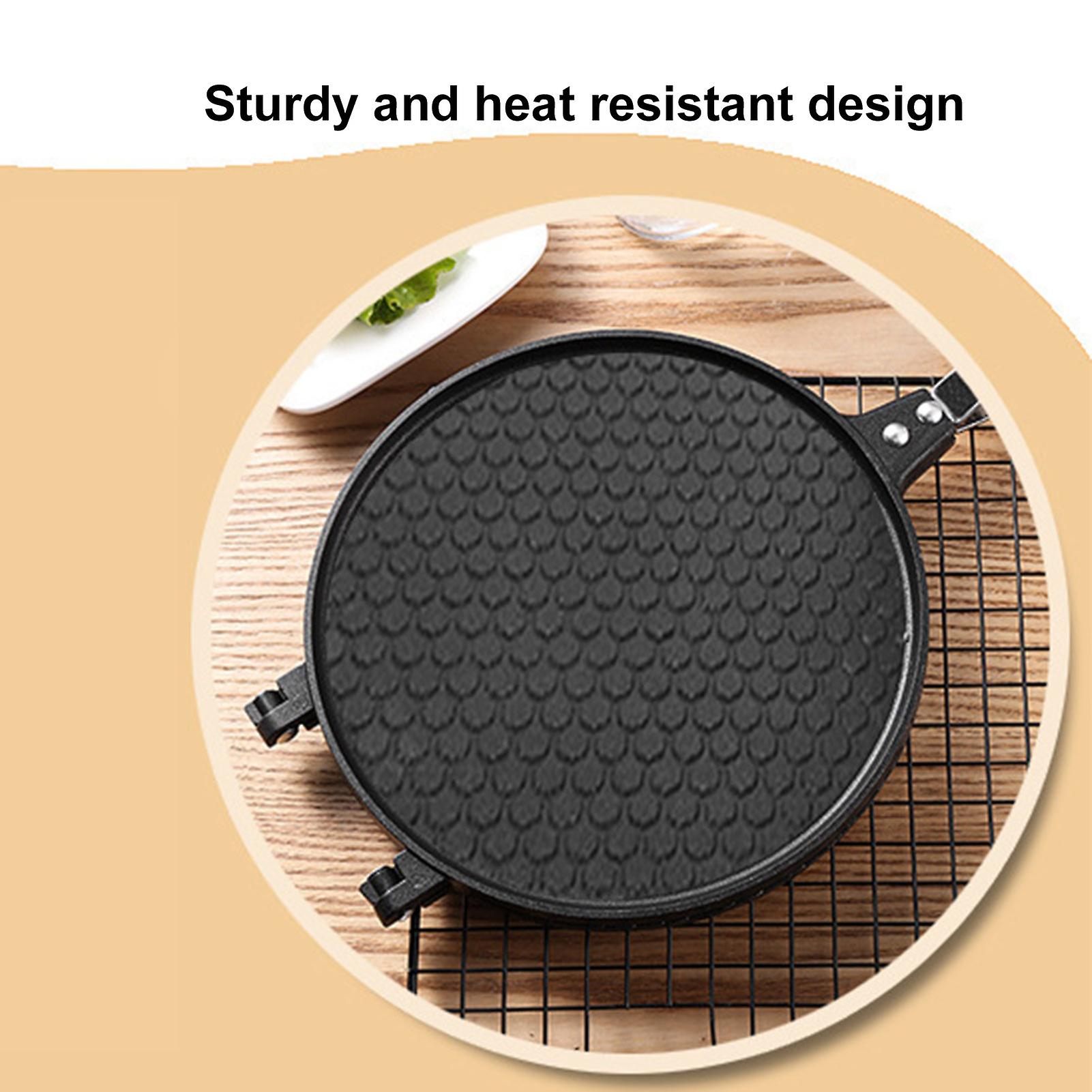 Waffle Cone Maker， Nonstick Ice Cream Cone Maker， Double-sided Flip Egg Roll Crepe Pan Flat Bottom With Heat Resistance Handle Pancake Pan For Breakfa