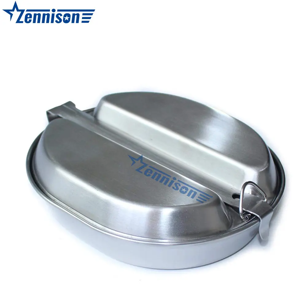 Outdoor Camping Simple Oval Lunch Box Stainless steel Mess Tin