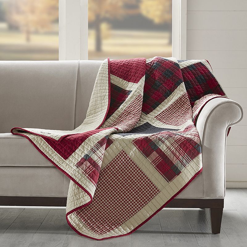 Woolrich Huntington Oversized Plaid Cotton Quilted Throw Blanket