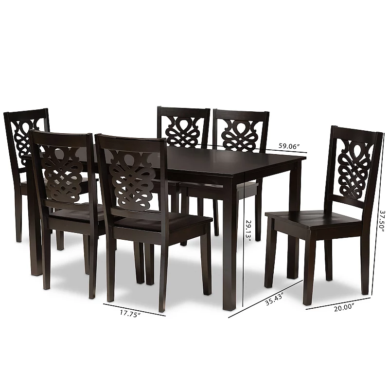 Baxton Studio Luisa Dining 7-Piece Set