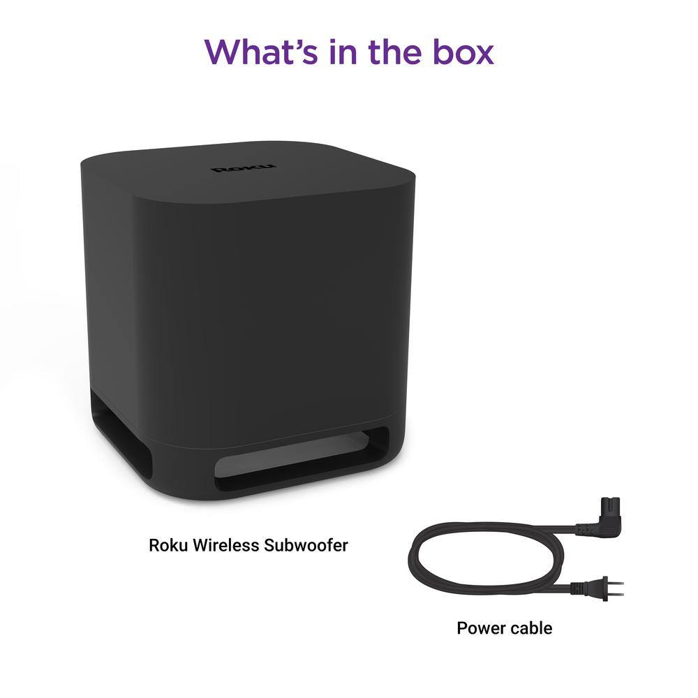 Roku Wireless Subwoofer for Roku TV Surround Sound System in Black 9201R2