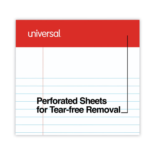 Universal Perforated Ruled Writing Pads， Narrow Rule， 5 x 8， White， 50 Sheets， Dozen (46300)