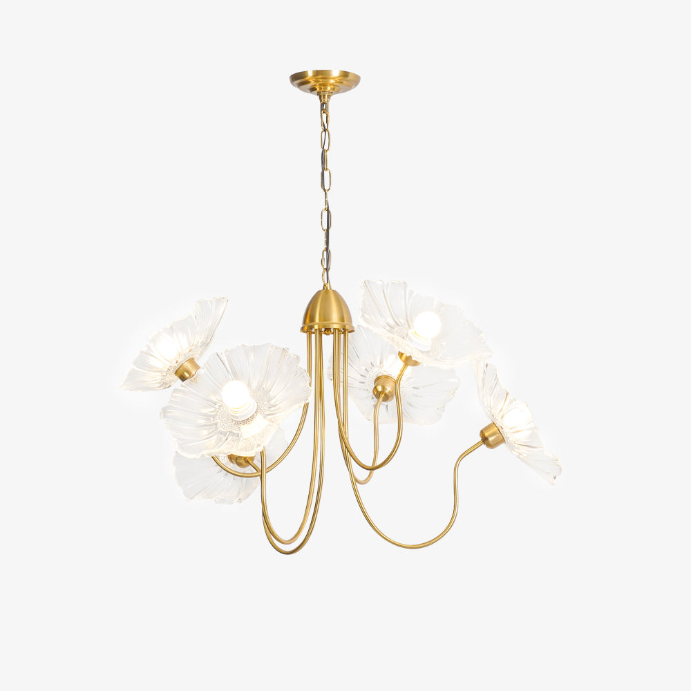 Lotus Leaf Glass Chandelier