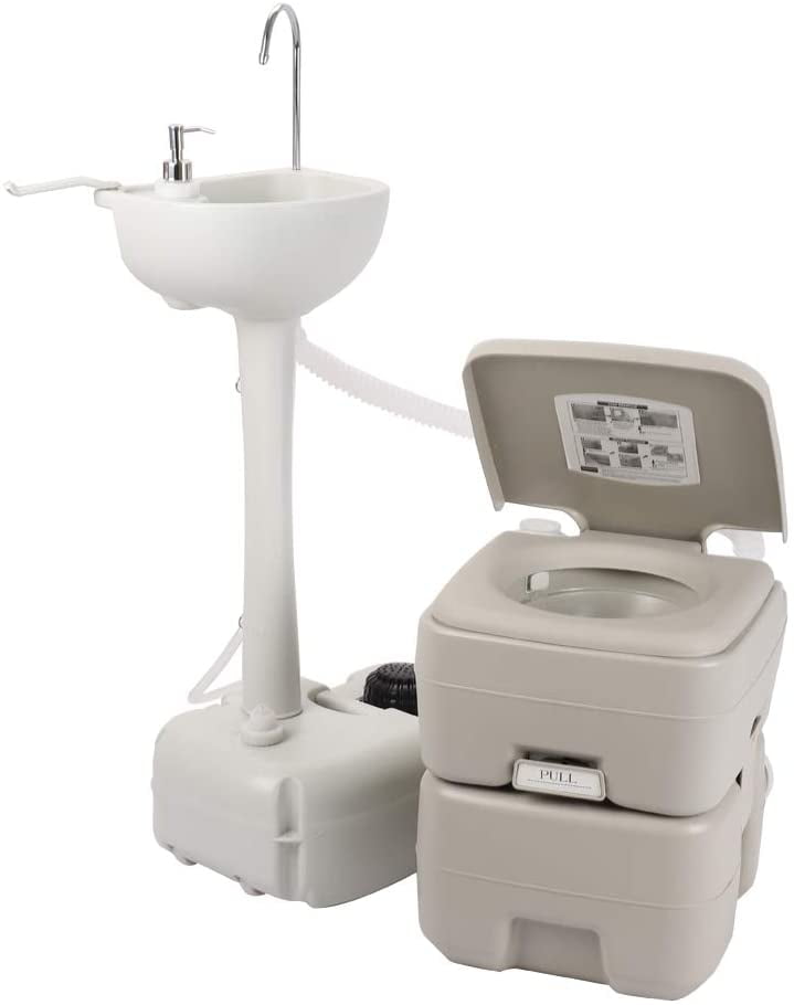 Winado Portable Removable Outdoor Hand Sink with Toilet