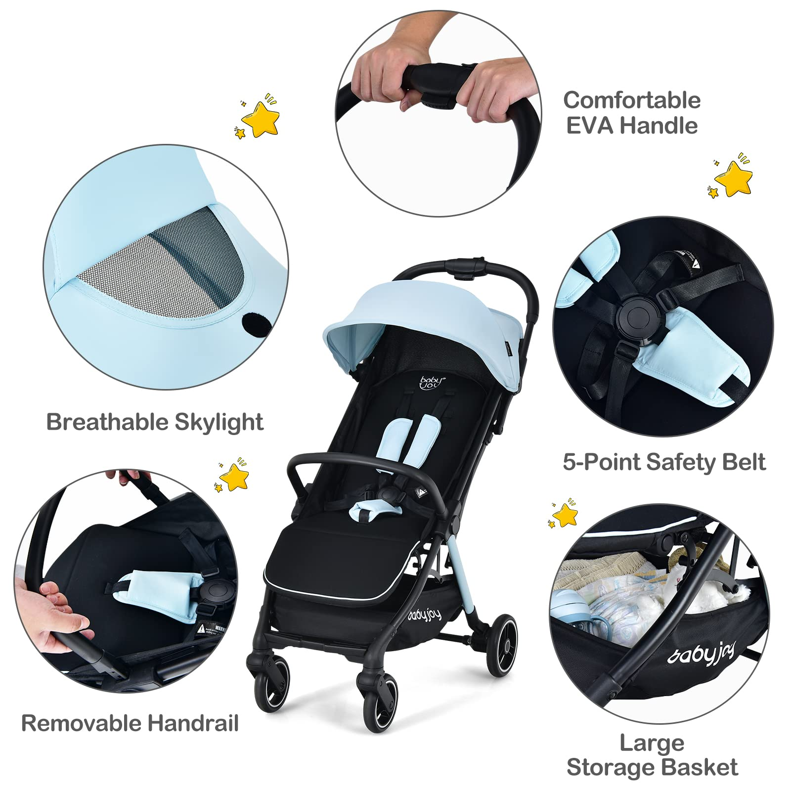 BABY JOY Lightweight Baby Stroller, Compact Travel Stroller