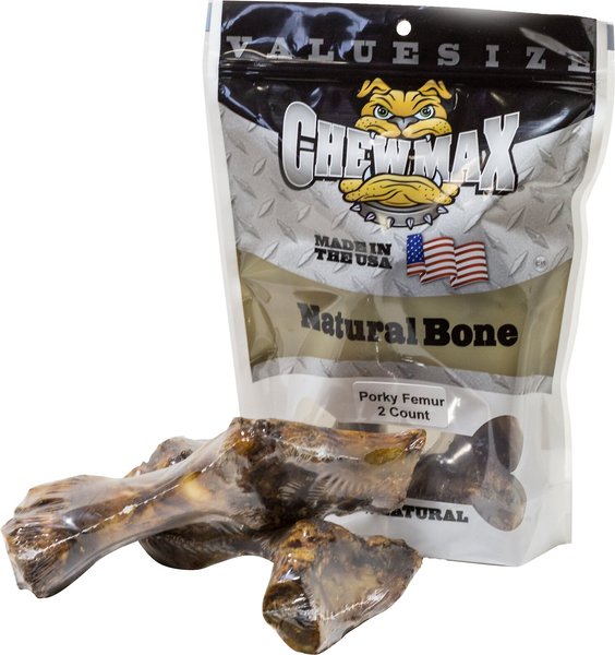 ChewMax Pet Products Porky Femur Natural Chew Dog Treats， 2 count