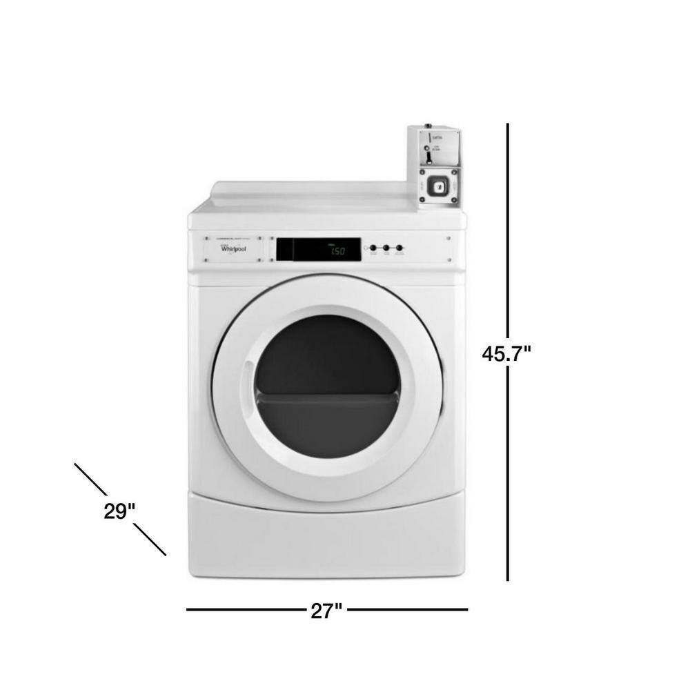 Whirlpool 6.7 cu. ft. 240 Volt White Commercial Electric Vented Dryer Coin Operated CED9150GW