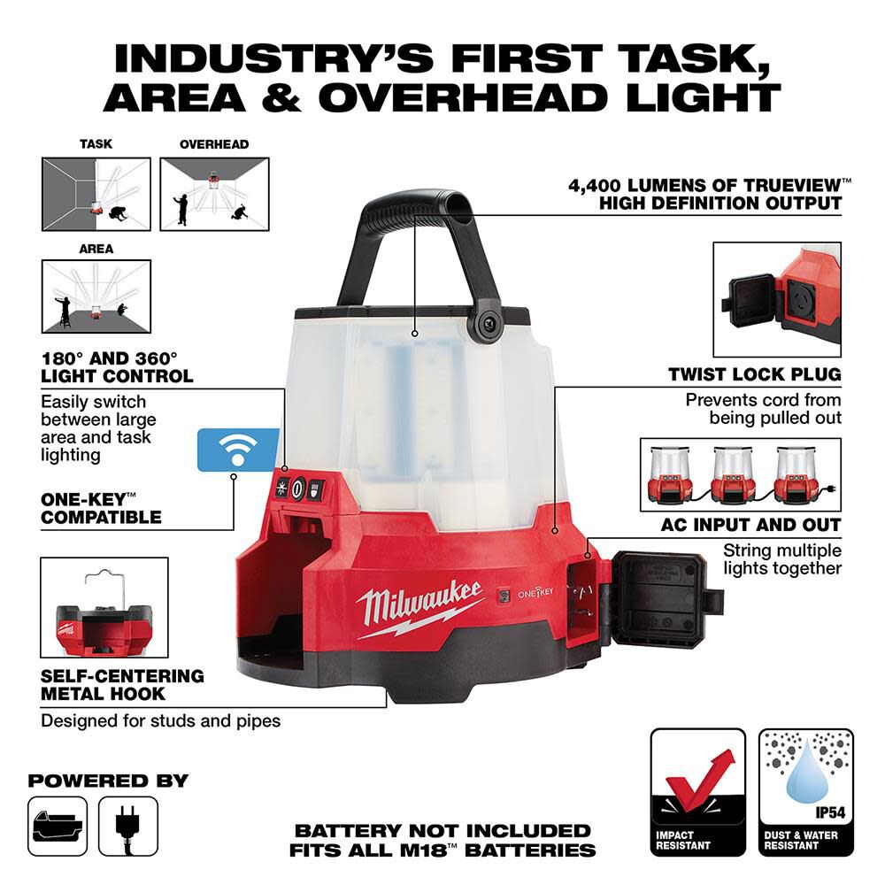 Milwaukee M18 RADIUS CPT Site Light with One-Key (Twist lock) 2147-20 from Milwaukee