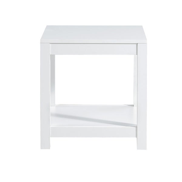 Side table ， 2-tier Small Space End Table with Storage Shelf