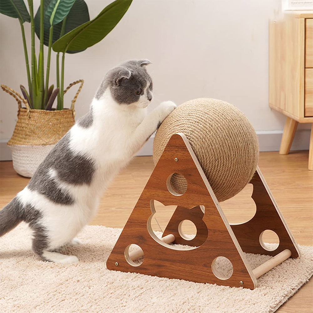 Kqiang Pet Cat Scratcher Toy Natural Sisal Cat Scratching Ball High Quality Us Stock