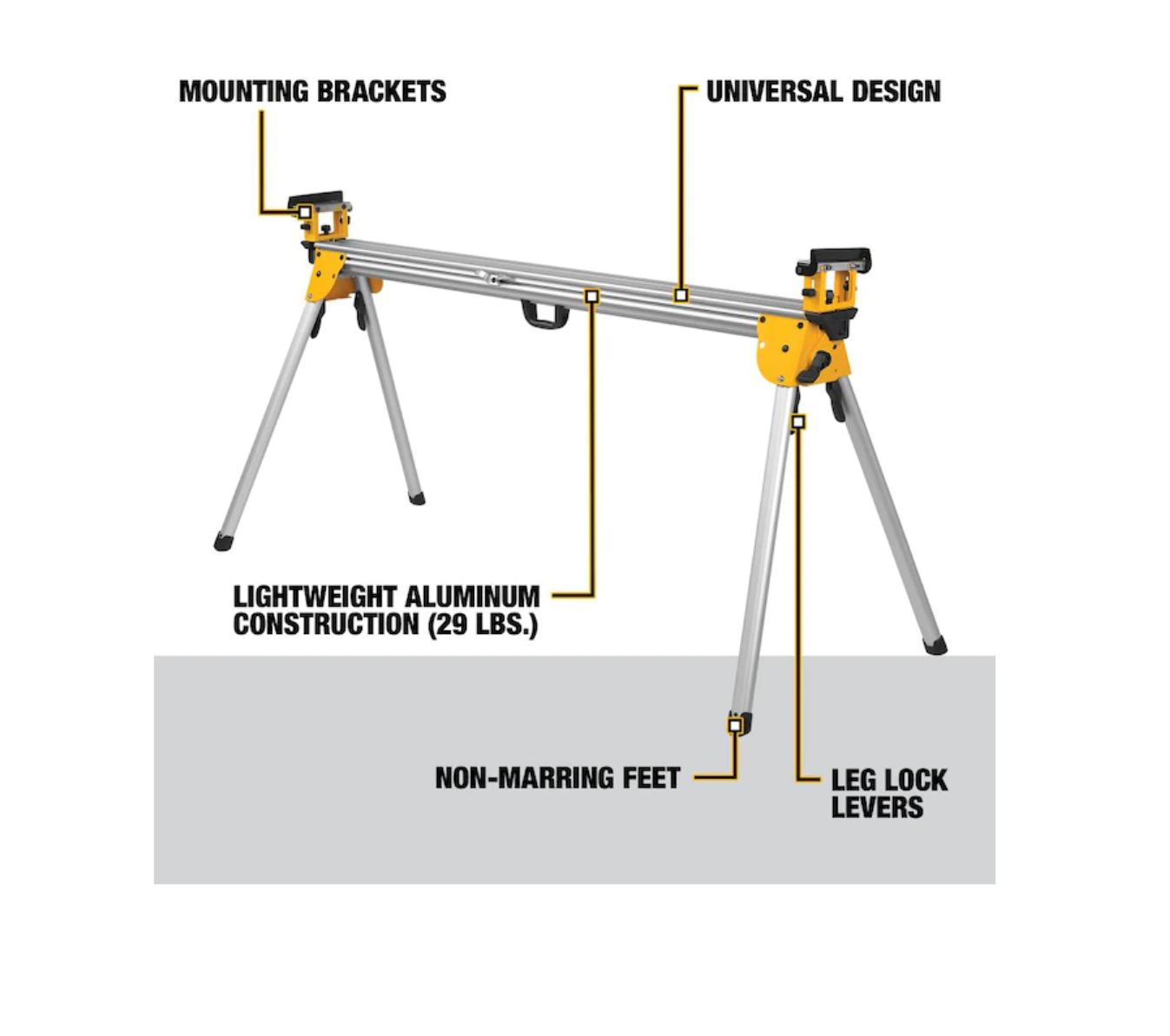 DW DWX723 Aluminum Adjustable Miter Saw Stand