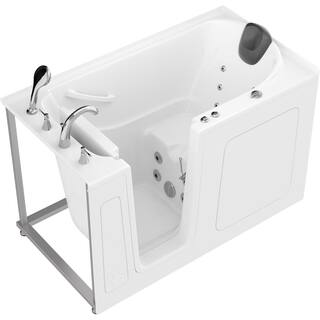 Universal Tubs Safe Premier 59.6 in. x 60 in. x 32 in. Left Drain Walk-in Whirlpool Bathtub in White HD3260LWH-CP