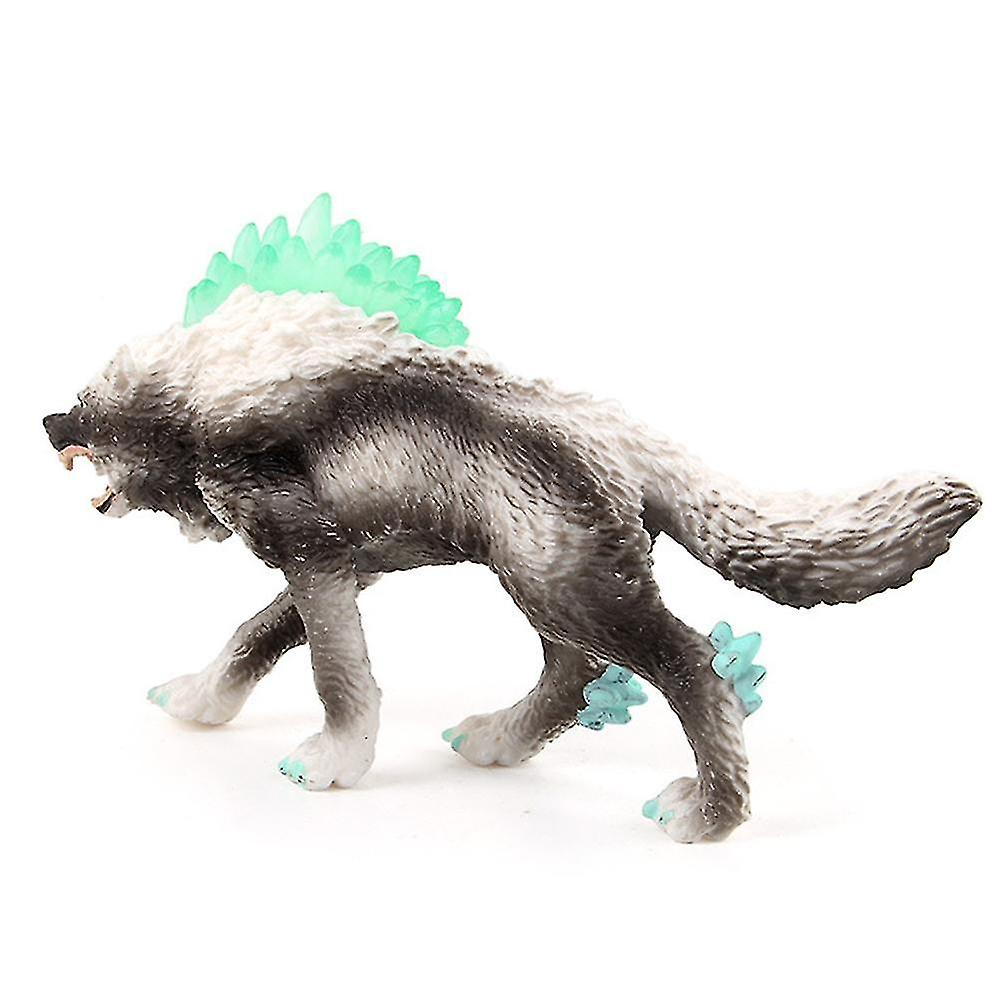 Wolf Figurine Toy Model PVC Snow Wolf Figures Ornaments Simulation Wildlife Animal Model for Children Toys