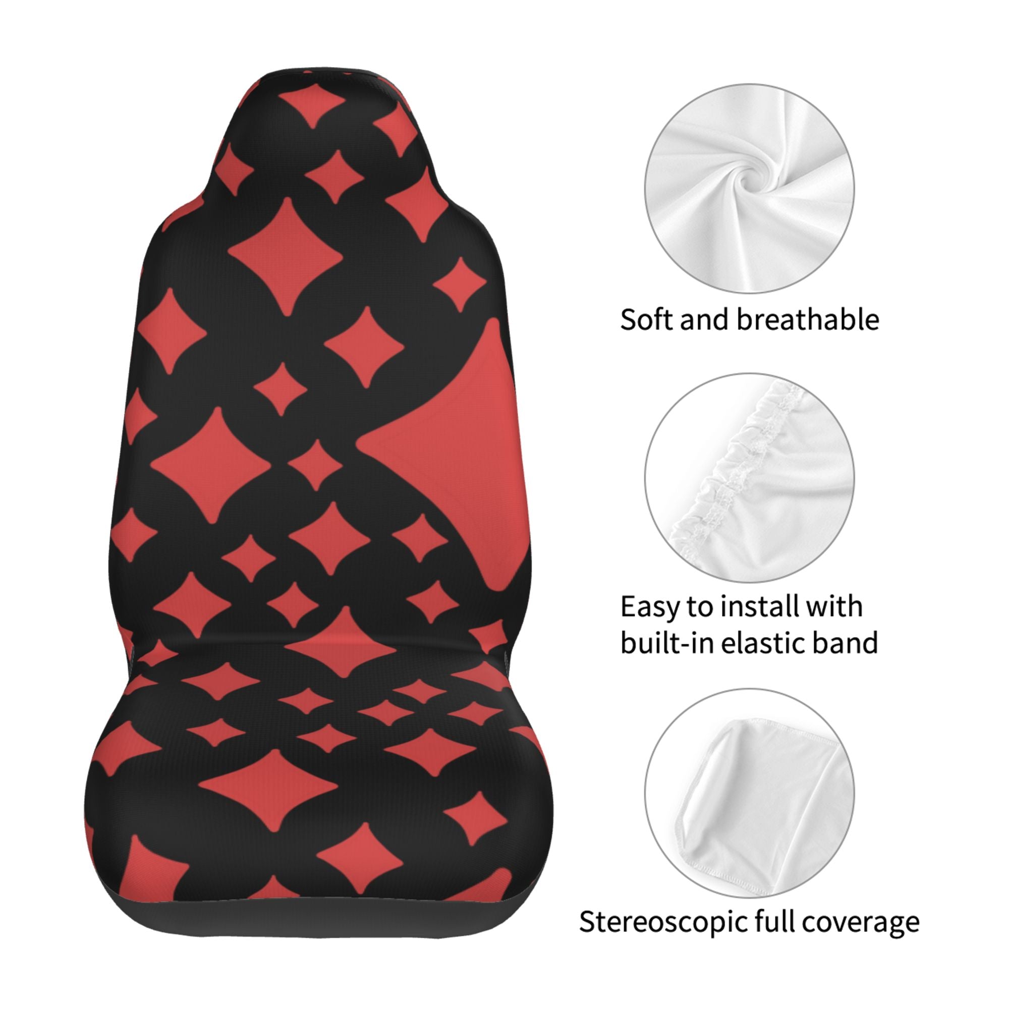 ZICANCN Car Seat Cover Poker Pink Diamonds Car Front Seat Covers Protectors ， Automotive Seat Covers for Cars Trucks Suv