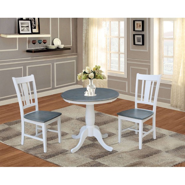 San Remo Round Top Pedestal Table With 2 Chairs Dining Sets International Concepts