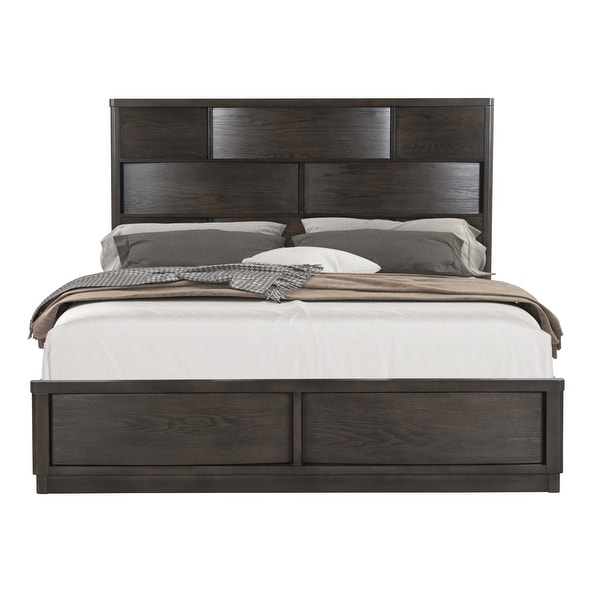 Roundhill Furniture Belani Wood Panel Bed Set， Bed， Dresser， Mirror， and Nightstand， Espresso - - 36183540