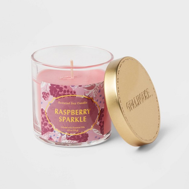 Jar Candle Raspberry Sparkle Berry Pink