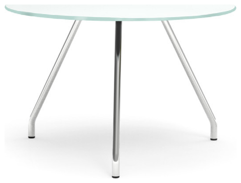 Alvin 20 quotSide Table in White with Chrome Steel Base   Contemporary   Side Tables And End Tables   by Euro Style  Houzz