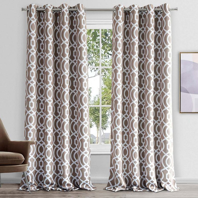 Dainty Home Trellis 100% Blackout Thermal Insulated Grommet Single Curtain Panel