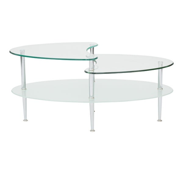 Middlebrook Wallace Oval Coffee Table with Frosted Glass