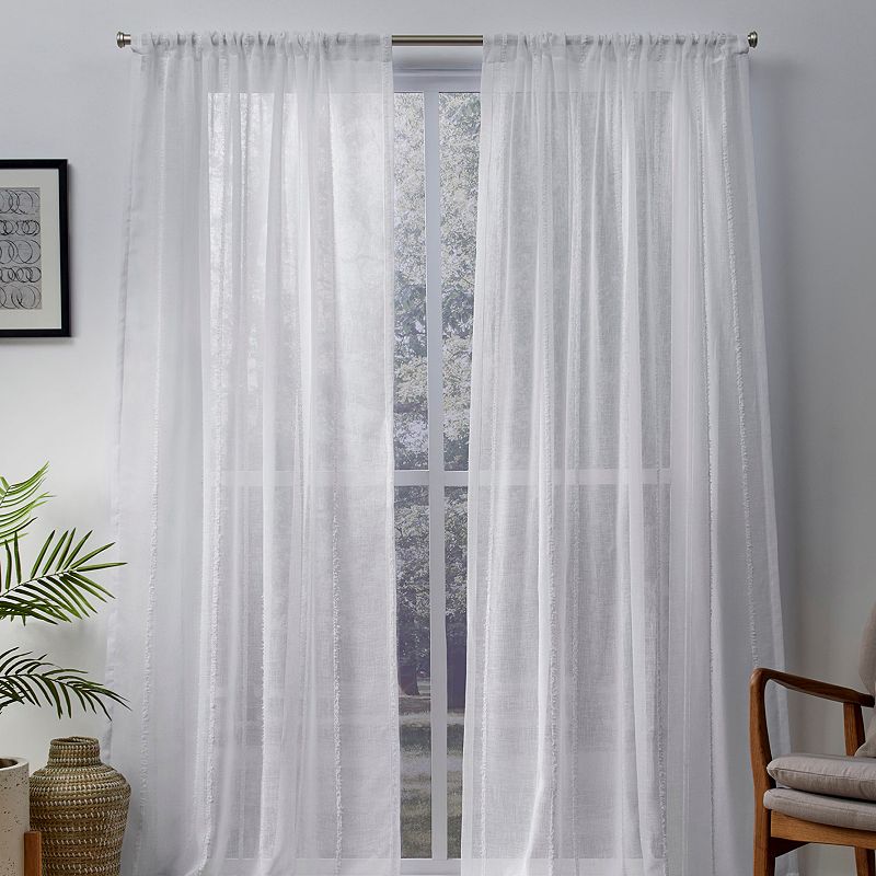 Exclusive Home 2-pack Santos Embellished Sheer Window Curtains