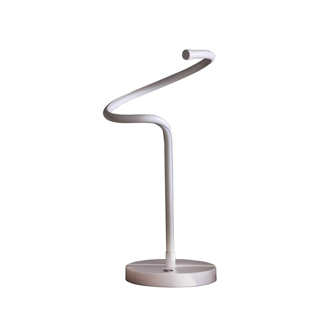 Modern Metal Spiral Table Lamp includes Led Light Bulb White Ore International