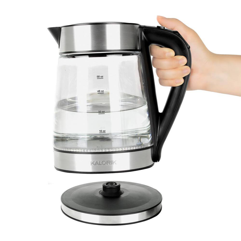 KALORIK 7-Cup Cordless Glass Electric Kettle JK 45907 SS