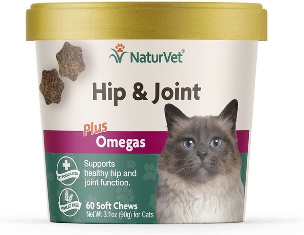 NaturVet Hip and Joint Plus Omegas Soft Chews Joint Supplement for Cats