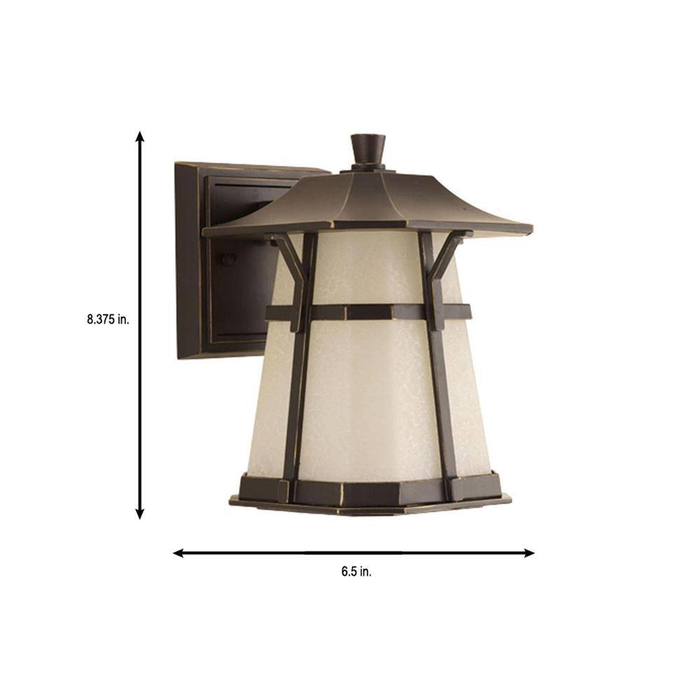 Progress Lighting Derby Collection 1-Light 8.4 in. Outdoor Antique Bronze LED Wall Lantern Sconce P5749-2030K9