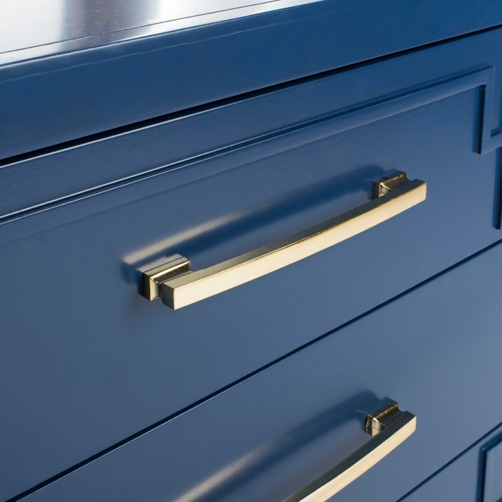 Dana 3 Drawer Chest Lapis Blue/ Gold   Transitional   Accent Chests And Cabinets   by Peachtree Fine Furniture  Houzz