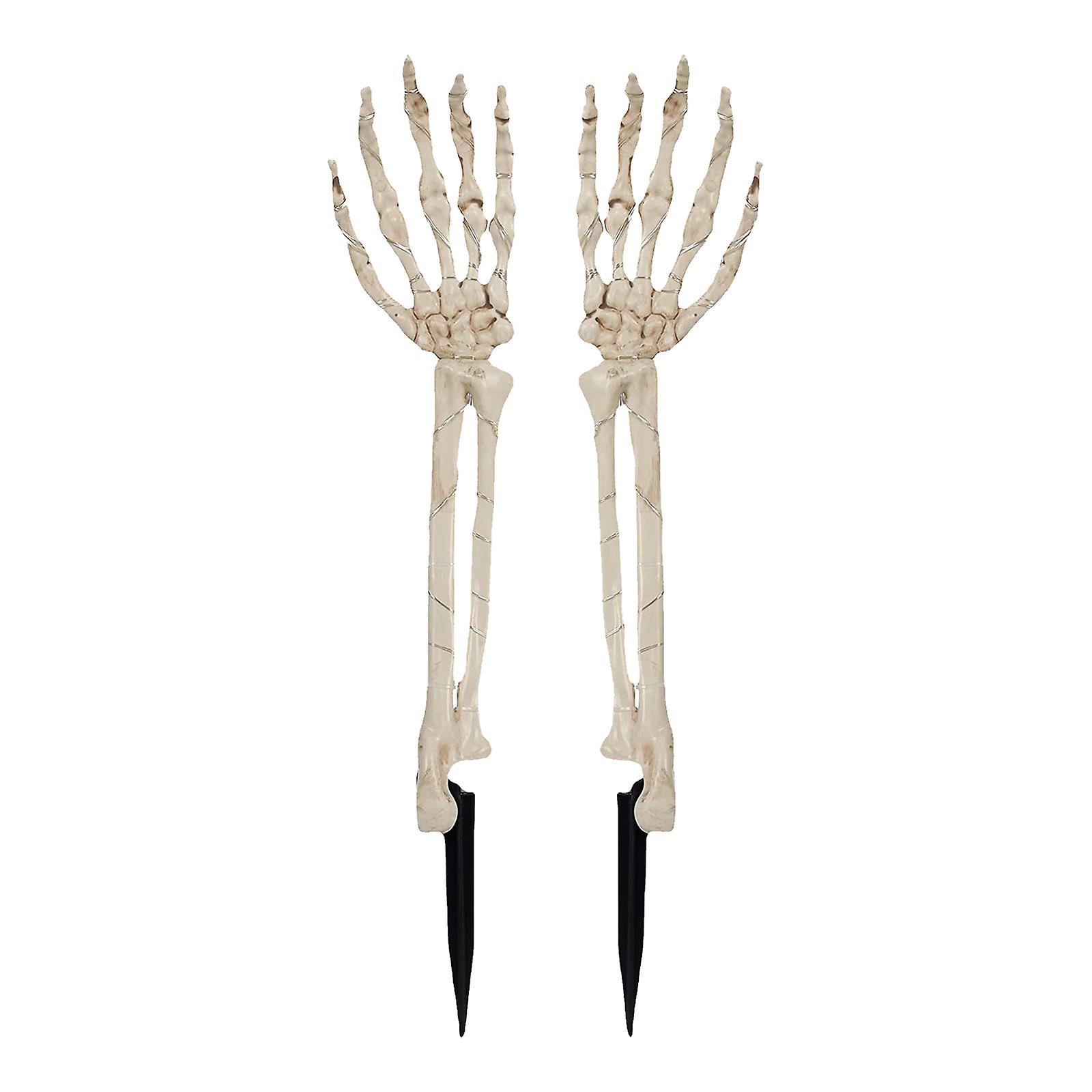 2 Pack Halloween Skeleton Arm Stake Light With 48 Leds 5ft String Lights Battery-powered Realistic Looking Skeleton Stakes Light For Halloween Party P