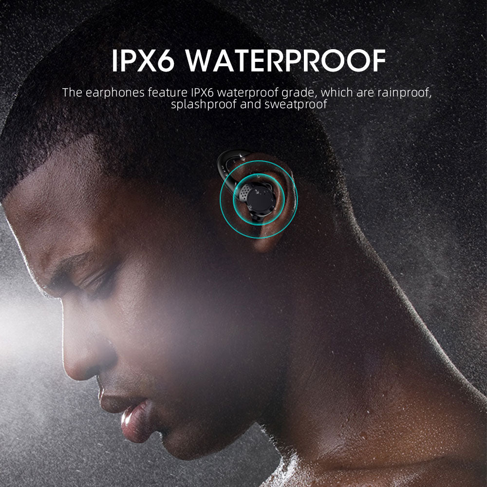 Wireless Bluetooth 5.2 Headphones Waterproof TWS Sports Earphones HiFi Noise Canceling In-ear Ear Hook with Mic